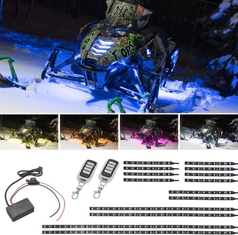 LEDGlow 14pc Advanced Million Color LED Snowmobile Accent Underlow Light Kit - 15 Solid Colors - 6 Patterns - Multi-Color Flexible Strips - Includes Waterproof Control Box & 2 Remotes in Saudi Arabia