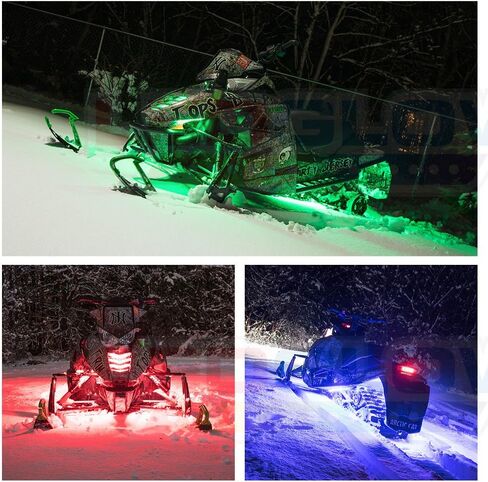 LEDGlow 14pc Advanced Million Color LED Snowmobile Accent Underlow Light Kit - 15 Solid Colors - 6 Patterns - Multi-Color Flexible Strips - Includes Waterproof Control Box & 2 Remotes in Saudi Arabia