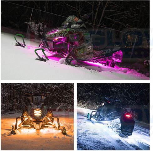 LEDGlow 14pc Advanced Million Color LED Snowmobile Accent Underlow Light Kit - 15 Solid Colors - 6 Patterns - Multi-Color Flexible Strips - Includes Waterproof Control Box & 2 Remotes in Saudi Arabia