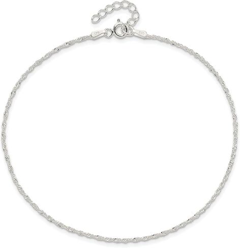 Sterling Silver Singapore Chain Anklet in Saudi Arabia