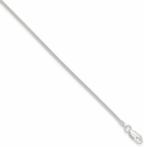 Sterling Silver Round Snake Chain Anklet in Saudi Arabia