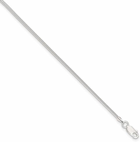 Sterling Silver Round Snake Chain Anklet in Saudi Arabia