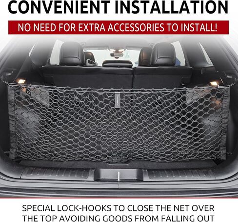 Envelope Style Elastic Trunk Mesh Cargo Net for Jeep Cherokee Latitude Limited 2019-2023 - Premium Trunk Organizers and Storage - Luggage Net for SUV - Best Car Organizer for Jeep Cherokee in Kuwait