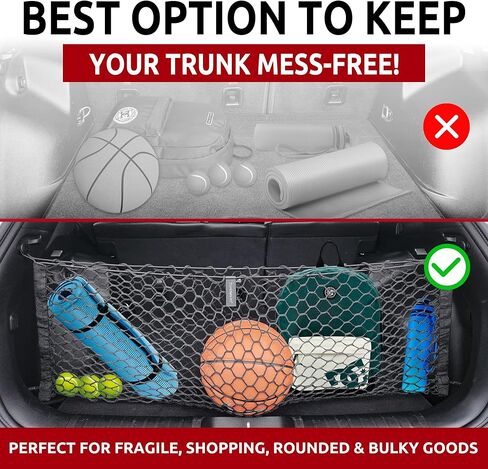 Envelope Style Elastic Trunk Mesh Cargo Net for Jeep Cherokee Latitude Limited 2019-2023 - Premium Trunk Organizers and Storage - Luggage Net for SUV - Best Car Organizer for Jeep Cherokee in Kuwait