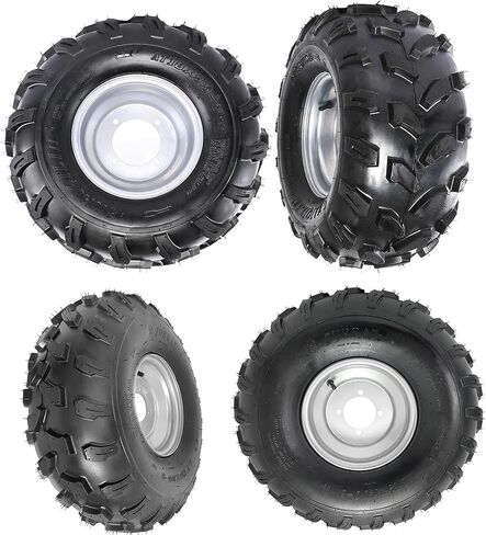 Set of 4, 19x7-8 ATV Tire & Wheel Set + 18x9.50-8 Go Kart Tires, 4 Lug 110mm Bolt Pattern Tubeless 4PR Off-Road Wheels for ATV UTV Go Kart Golf Cart Lawn Mower Mini Bike Buggy Garden Tractor Taotao in Saudi Arabia