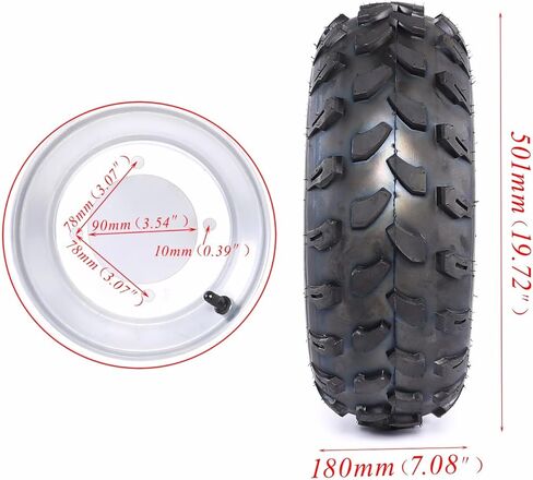 Set of 4, 19x7-8 ATV Tire & Wheel Set + 18x9.50-8 Go Kart Tires, 4 Lug 110mm Bolt Pattern Tubeless 4PR Off-Road Wheels for ATV UTV Go Kart Golf Cart Lawn Mower Mini Bike Buggy Garden Tractor Taotao in Saudi Arabia