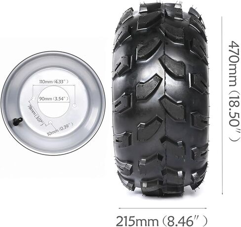 Set of 4, 19x7-8 ATV Tire & Wheel Set + 18x9.50-8 Go Kart Tires, 4 Lug 110mm Bolt Pattern Tubeless 4PR Off-Road Wheels for ATV UTV Go Kart Golf Cart Lawn Mower Mini Bike Buggy Garden Tractor Taotao in Saudi Arabia