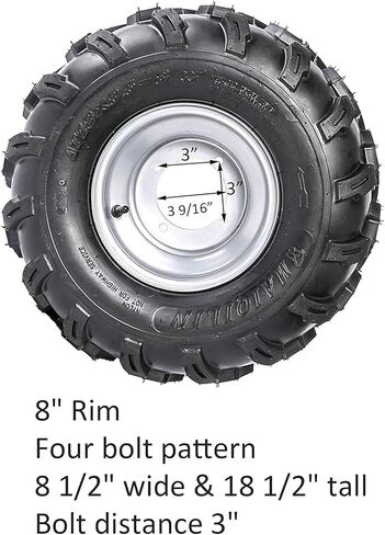 Set of 4, 19x7-8 ATV Tire & Wheel Set + 18x9.50-8 Go Kart Tires, 4 Lug 110mm Bolt Pattern Tubeless 4PR Off-Road Wheels for ATV UTV Go Kart Golf Cart Lawn Mower Mini Bike Buggy Garden Tractor Taotao in Saudi Arabia
