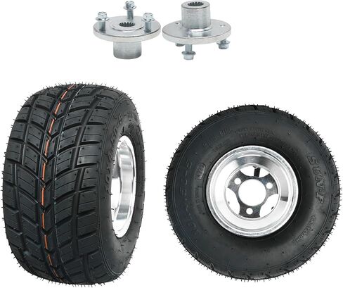 2pc 10x4.50-5 Tubeless Go Kart Tires & Aluminum Rims with 17T Hubs – Racing Kart Front Wheels, Drift Trike, ATV, Mini Bike, Golf Cart, 4-Wheeler Replacement in Saudi Arabia