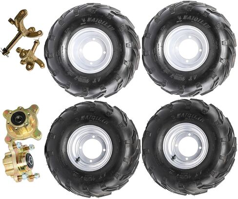 عجلة إطارات 16x8-7 16x8x7 ATV Go Kart - حافة شديدة التحمل 4، جميع التضاريس - ATV Quad UTV Buggy Lawn Mower Mini Bike 4 Wheeler (4 عبوات من العجلات ومحاور العجلات ومغزل التوجيه) in Kuwait