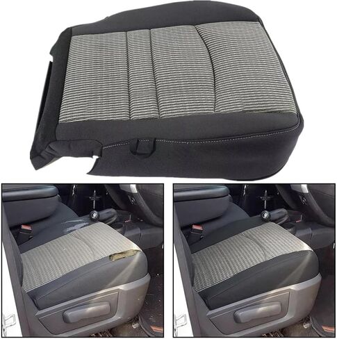 NLQR Front Driver Side Bottom and Top Back Replacement Cloth Seat Covers & Driver Bottom Foam Cushion Compatible with Dodge Ram 1500 2500 3500 4500 5500 2009 2010 2011 2012 in Saudi Arabia