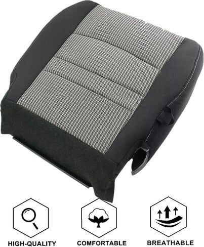 NLQR Front Driver Side Bottom and Top Back Replacement Cloth Seat Covers & Driver Bottom Foam Cushion Compatible with Dodge Ram 1500 2500 3500 4500 5500 2009 2010 2011 2012 in Saudi Arabia