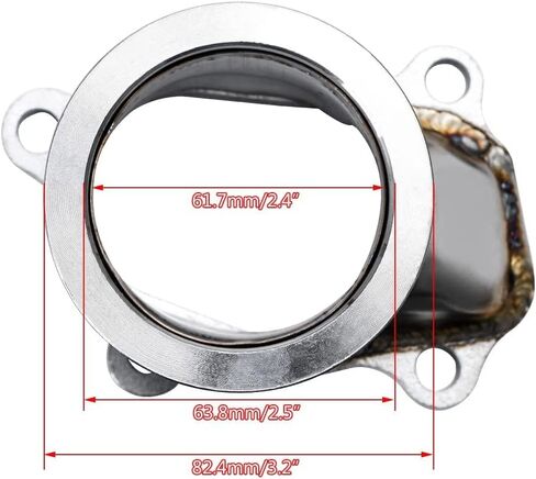 BULL BOOST PERFORMANCE Stainless Steel 2.5"/63mm Vband Clamp Flange Turbo Down Pipe Adapter V-Band Downpipe Connector for T25 T28 GT25 GT28 in Saudi Arabia