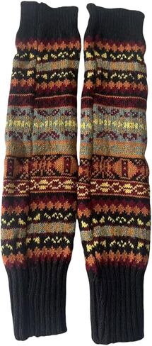 قفازات متماسكة بدون أصابع، تدفئة الذراع الدافئة مع فتحة الإبهام، نمط بوهيمي، قفازات شتوية نسائية قابلة للتمدد in Kuwait