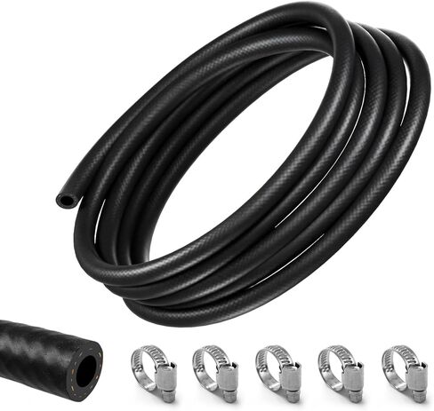 خط خرطوم الوقود 5FT 5/16 بوصة معرف مع 5 قطع مشابك NBR مطاطية عالية الأداء 300PSI خط وقود السيارات للمحركات الصغيرة عربة الثلج والدراجات النارية ATV جرار (5/16 بوصة - 5FT) in Saudi Arabia