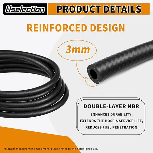 خط خرطوم الوقود 5FT 5/16 بوصة معرف مع 5 قطع مشابك NBR مطاطية عالية الأداء 300PSI خط وقود السيارات للمحركات الصغيرة عربة الثلج والدراجات النارية ATV جرار (5/16 بوصة - 5FT) in Saudi Arabia