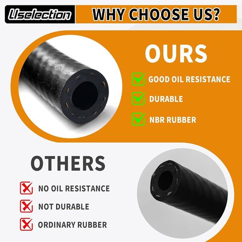 خط خرطوم الوقود 5FT 5/16 بوصة معرف مع 5 قطع مشابك NBR مطاطية عالية الأداء 300PSI خط وقود السيارات للمحركات الصغيرة عربة الثلج والدراجات النارية ATV جرار (5/16 بوصة - 5FT) in Saudi Arabia