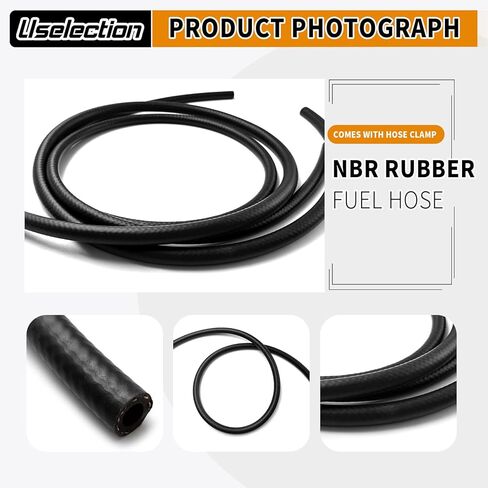 خط خرطوم الوقود 5FT 5/16 بوصة معرف مع 5 قطع مشابك NBR مطاطية عالية الأداء 300PSI خط وقود السيارات للمحركات الصغيرة عربة الثلج والدراجات النارية ATV جرار (5/16 بوصة - 5FT) in Saudi Arabia