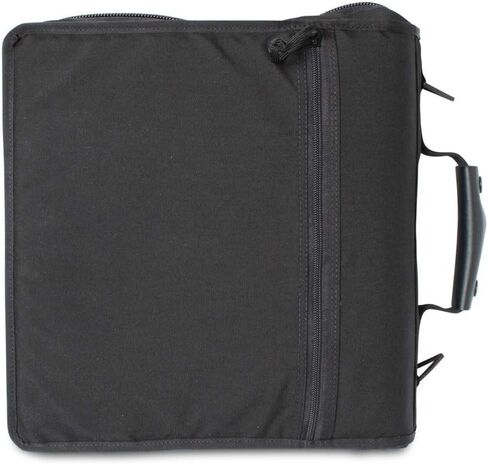 أغطية دفتر الملاحظات التكتيكية نظام غطاء الموثق التكتيكي ثلاثي الحلقات | حقيبة منظم بادفوليو بسحاب بمقبض جلدي | يناسب المجلدات من 3 إلى 4 بوصات | منظم الاستخدام الميداني المتين (أسود) in Kuwait