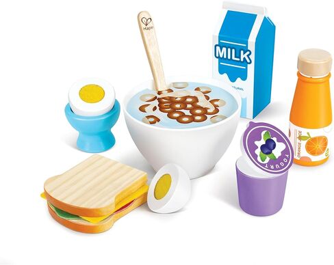 Hape Delicious Wooden Breakfast Playset| Pretend Play with Toy Spoon| Educational Wooden Kitchen Toys for Toddlers Age 3 Years and Up in Saudi Arabia