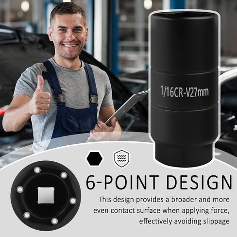 1 1/16 مقبس 3/8 محرك، مقبس مستشعر ضغط زيت السيارة ذو 6 نقاط يناسب محرك 3/8 بوصة أو 1 1/8 بوصة سداسي، مقابس عميقة 1 1/16 شديدة التحمل لسهولة تفكيك وحدة إرسال زيت السيارة in Kuwait