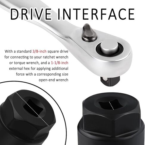 1 1/16 مقبس 3/8 محرك، مقبس مستشعر ضغط زيت السيارة ذو 6 نقاط يناسب محرك 3/8 بوصة أو 1 1/8 بوصة سداسي، مقابس عميقة 1 1/16 شديدة التحمل لسهولة تفكيك وحدة إرسال زيت السيارة in Kuwait