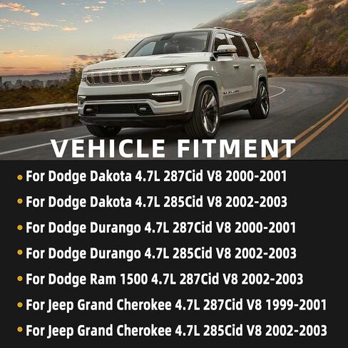 4.7 Head Gasket Set Timing Chain Kit Piston & Connecting Rods Kit Main & Rods Bearing Valve For Dodge Durango Dokota Ram 1500 2000-2003 For Jeep Grand Cherokee 1999-2003 4.7L V8 HS26157PT 9-0393SD in Saudi Arabia
