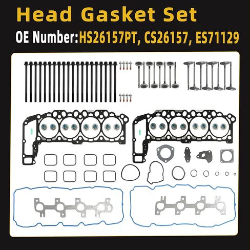 4.7 Head Gasket Set Timing Chain Kit Piston & Connecting Rods Kit Main & Rods Bearing Valve For Dodge Durango Dokota Ram 1500 2000-2003 For Jeep Grand Cherokee 1999-2003 4.7L V8 HS26157PT 9-0393SD in Saudi Arabia