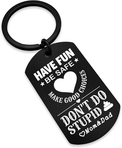 Have Fun Be Safe Mom Keychain - Gifts for Son Daughter Teens | Birthday Graduation Back to School Valentine in Saudi Arabia