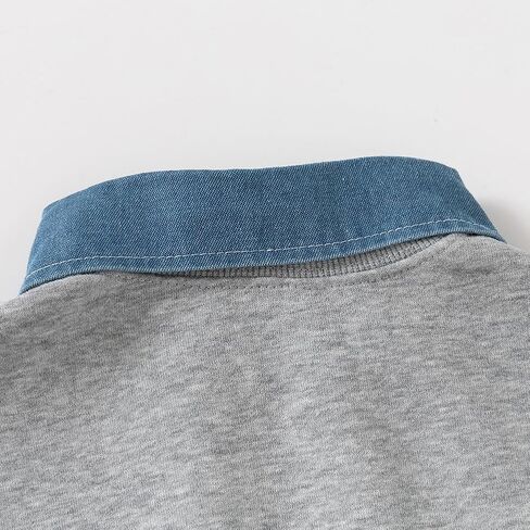 Boys Spring Autumn Sweatshirt Lapel Collared Long Sleeve Casual Pullover Top in Saudi Arabia