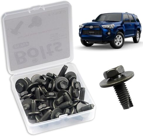 25PCS Skid Plate Splash Shield Cover Bolts Compatible with Toyota 4Runner Tacoma Tundra Sequoia FJ Cruiser and More, for 90080-11373 Suspension Crossmember and Under Cover in Saudi Arabia