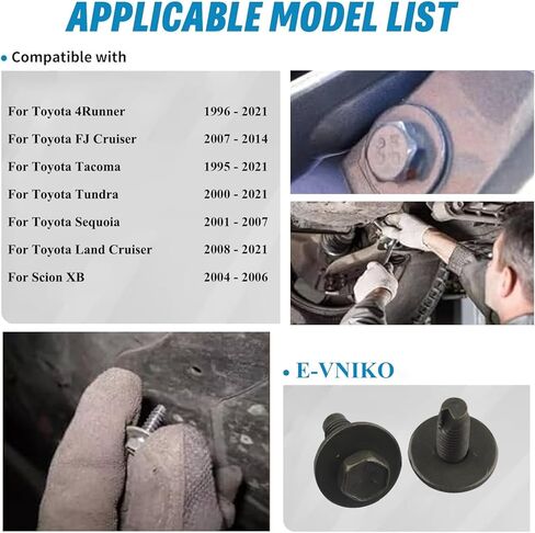 25PCS Skid Plate Splash Shield Cover Bolts Compatible with Toyota 4Runner Tacoma Tundra Sequoia FJ Cruiser and More, for 90080-11373 Suspension Crossmember and Under Cover in Saudi Arabia