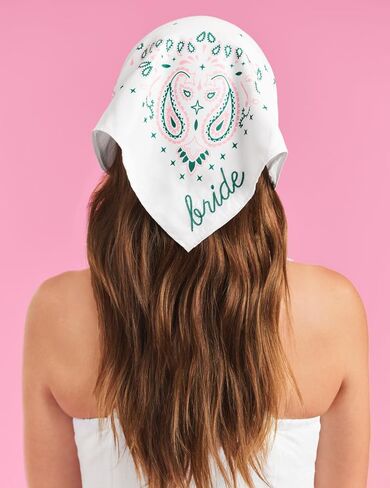 xo, Fetti Bride Embroidered Bandana Headscarf | Camp Bachelorette Party, Bride Gift, Hair Scarf Accessory, Cowgirl Outfit in Saudi Arabia