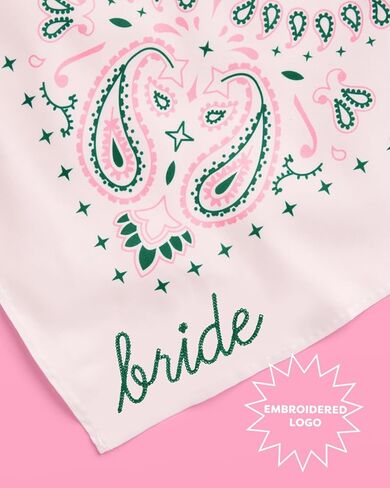 xo, Fetti Bride Embroidered Bandana Headscarf | Camp Bachelorette Party, Bride Gift, Hair Scarf Accessory, Cowgirl Outfit in Saudi Arabia