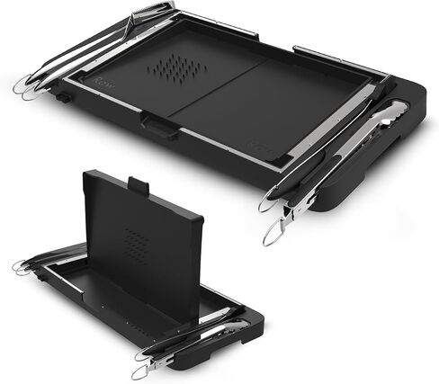 Grillbot FlipTray Dual-Sided Grilling Prep and Serving Tray - Raw/Cooked Food Separation, BBQ Grill Carry System Tray, Built-in Stainless Tools, BPA-Free, Dishwasher Safe, Tray for Outdoor Grill in Saudi Arabia