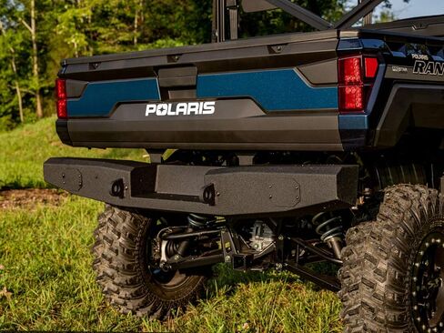 مصد خلفي SuperATV شديد التحمل لطاقم Polaris Ranger XP 1000/XP 1000 2017-2021 (أسود متجعد)، جاهز للونش، صفائح معدنية 3 مم، يحمي النهاية الخلفية بالكامل، انظر الملاءمة، صنع في الولايات المتحدة الأمريكية in Saudi Arabia