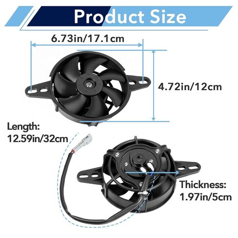 12V DC 4 Inch Motorcycle Radiator Cooling Fan, Thermal Cooling Fan for NC250, 150-250cc ATV, Motorcycle and Dirt Bike in Saudi Arabia