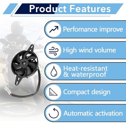 12V DC 4 Inch Motorcycle Radiator Cooling Fan, Thermal Cooling Fan for NC250, 150-250cc ATV, Motorcycle and Dirt Bike in Saudi Arabia
