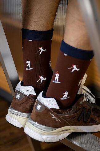 Funny Baseball Socks for Men 2 Pairs Set- Baseball Mad Novelty Socks Gift for Teen Boys Husband Dad, Christmas Birthday Valentines Father’s Day Gifts-,Size 9-12 in Saudi Arabia