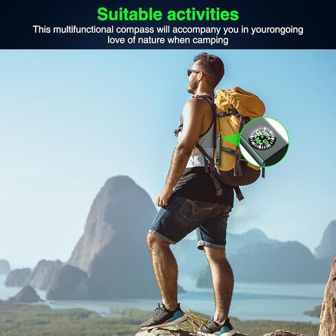 مؤشر ليزر أخضر مع ضوء أخضر ومصباح يدوي، مؤشر ليزر لمسافة طويلة للعروض التقديمية مع بوصلة وشاشة عرض، ضوء عمل قابل لإعادة الشحن USB من النوع C للاستخدام في الهواء الطلق والطوارئ والعمل in Kuwait