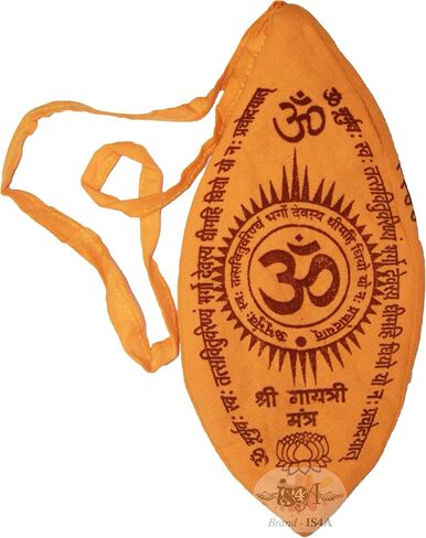 حقيبة IS4A Gaumukhi Jap Mala (تصميم Om Shiva Gayatri) مصنوعة يدويًا من القطن Gomukhi Japa Mala Chanting، صلاة Mala Japa Jholi لـ Mantra Jap، Japa Meditation وحقيبة صلاة اليوغا in Saudi Arabia