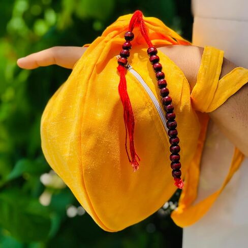 حقيبة IS4A Gaumukhi Jap Mala (تصميم Om Shiva Gayatri) مصنوعة يدويًا من القطن Gomukhi Japa Mala Chanting، صلاة Mala Japa Jholi لـ Mantra Jap، Japa Meditation وحقيبة صلاة اليوغا in Saudi Arabia