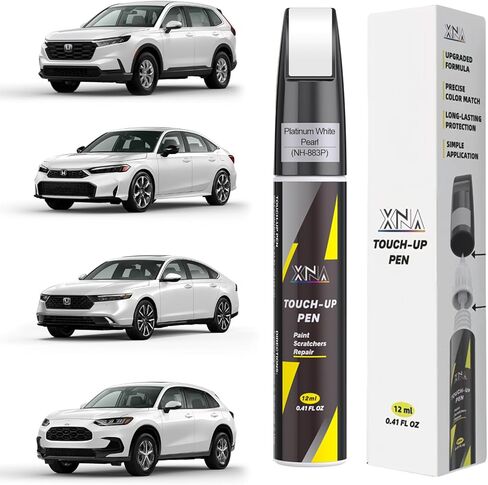 XNA Platinum White Pearl(NH-883P) لطلاء Honda Touch Up، مزيل خدوش السيارة لإصلاح الشقوق والرقائق، طقم إصلاح خدوش السيارة 2 في 1 سريع وسهل الإصلاح مع مطابقة الألوان تمامًا in Kuwait
