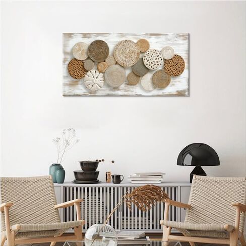 لوحات الروطان البني قماش جدار الفن لغرفة النوم اللوحة يطبع جميلة هندسية شعاعي الهندسة البيضاء الحديثة الفني مكتب الفتيات ديكور in Kuwait