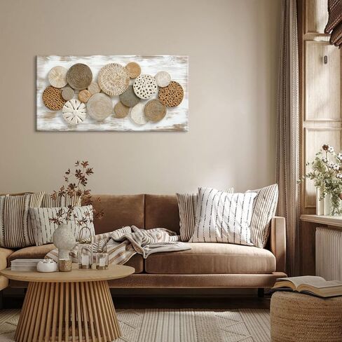 لوحات الروطان البني قماش جدار الفن لغرفة النوم اللوحة يطبع جميلة هندسية شعاعي الهندسة البيضاء الحديثة الفني مكتب الفتيات ديكور in Kuwait