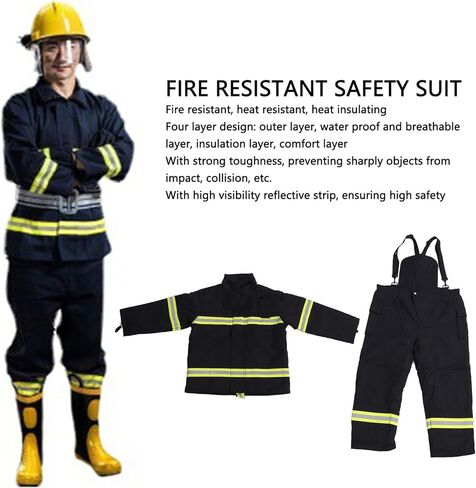 YWBL-WH Safety Apparel Retardant 4 Layer Insulation Jacket & Pants with High Visibility Reflective Strips for Industrial Construction Workers (XXXL) in Saudi Arabia