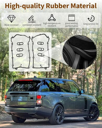 Engine Valve Cover Gasket Set Fit for Jaguar F-Type F-Pace XF XE XJ 3.0L, Fit for Land Rover Discovery LR4/ Range Rover Sport Velar 3.0L V6-Gas, Replace AJ813023, C2D3527, LR041869, LR011220 in Kuwait