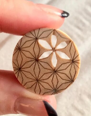 PAIR of Flower of Life Cut Out Blonde Crocodile Wood Saddle Plug/Tunnels - Gauge Body Jewelry in Saudi Arabia