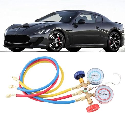 مجموعة قياس مشعب التيار المتردد من Haofy مع 3 خراطيم مرمزة بالألوان لمجموعة أدوات التبريد R134a R12 R22 HVAC لخدمة تكييف الهواء المنزلية للسيارات، وتطبيقات متعددة الاستخدامات، والحاويات الصغيرة in Kuwait