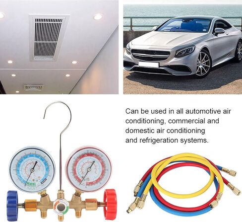 مجموعة قياس مشعب التيار المتردد من Haofy مع 3 خراطيم مرمزة بالألوان لمجموعة أدوات التبريد R134a R12 R22 HVAC لخدمة تكييف الهواء المنزلية للسيارات، وتطبيقات متعددة الاستخدامات، والحاويات الصغيرة in Kuwait